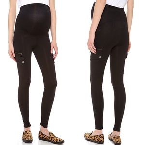 David Lerner Black Cargo Maternity Leggings